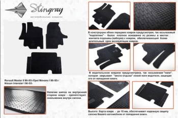 Резиновые коврики (3 шт, Stingray Premium)