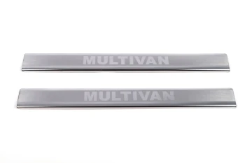 Накладки на дверные пороги LASER (2 шт, сталь) Multivan