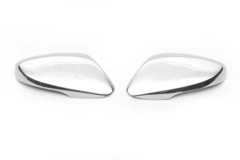 Накладки на дзеркала з вирізом під поворот (2 шт., нерж) ABS - Хромований пластик
