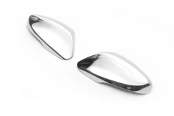 Накладки на зеркала с вырезом под поворот (2 шт, нерж) ABS - Хромированный пластик