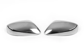 Накладки на зеркала без выреза под поворот (2 шт) Carmos - турецкая сталь