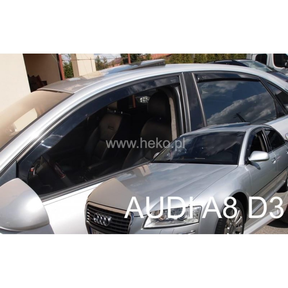 Дефлекторы окон (ветровики) Audi A8 (D3) 2003-2010 (вставні, кт - 4шт) Heko