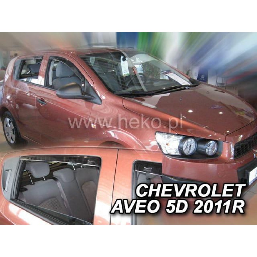 Дефлектори вікон (вітровики) Chevrolet Aveo T300 2011+ Heko