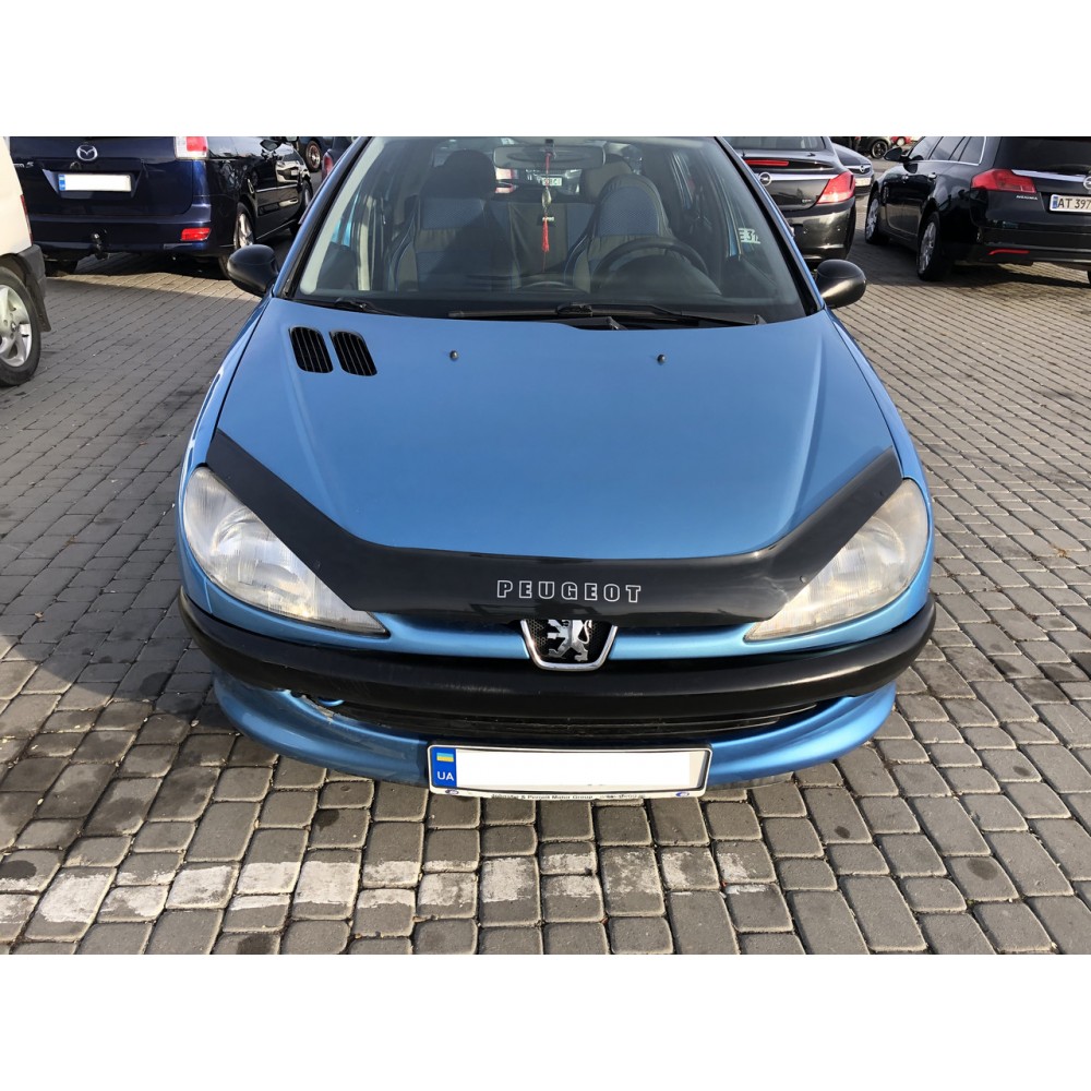 Дефлектор капота (мухобойка) для Peugeot 206 1998+ (VIP)