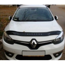 Дефлектор капота (мухобойка) для Renault Fluence 2013+ (VIP)