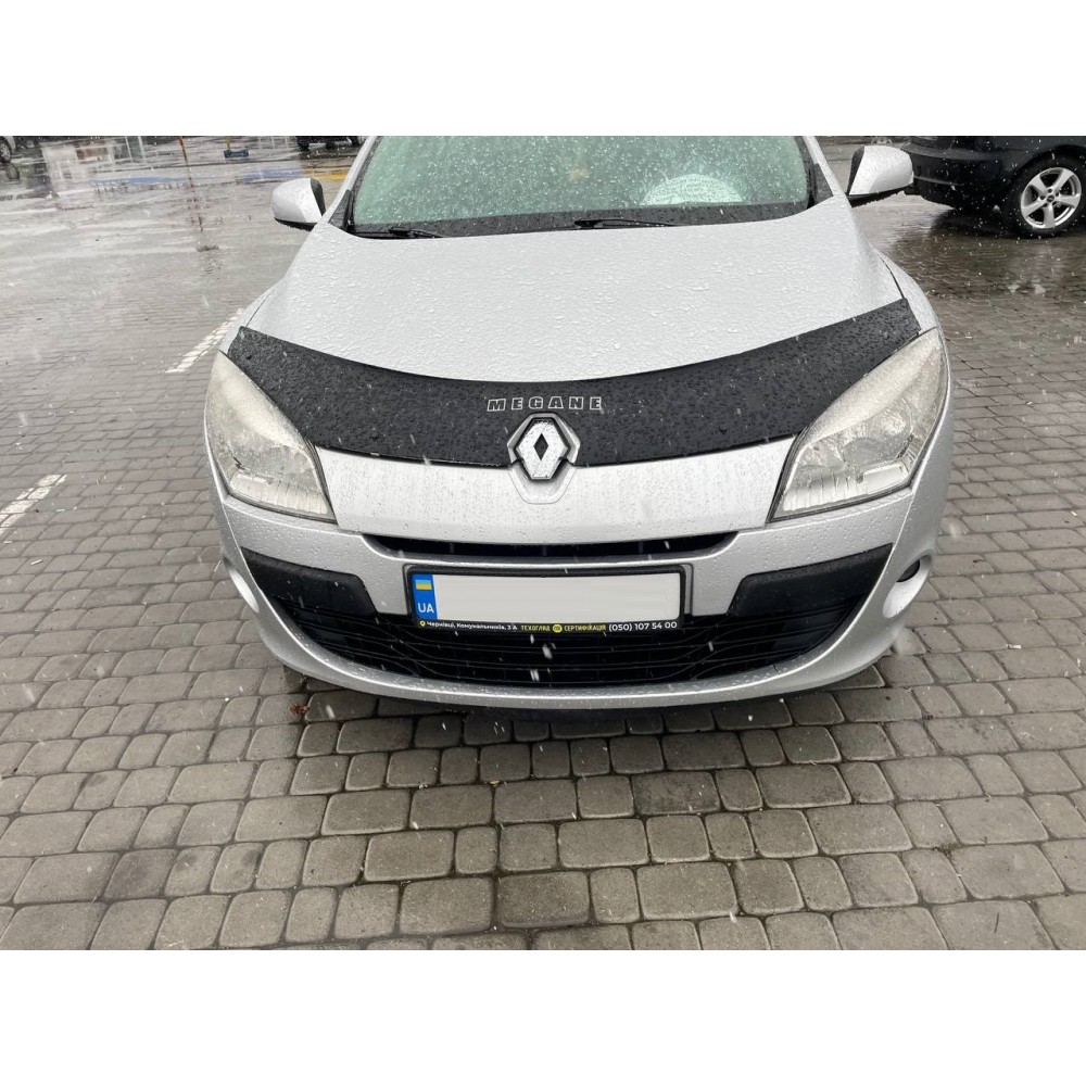 Дефлектор капота (мухобійка) для Renault Megane III 2008+ (довга) (ViP)