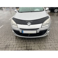 Дефлектор капота (мухобійка) для Renault Megane III 2008+ (довга) (ViP)