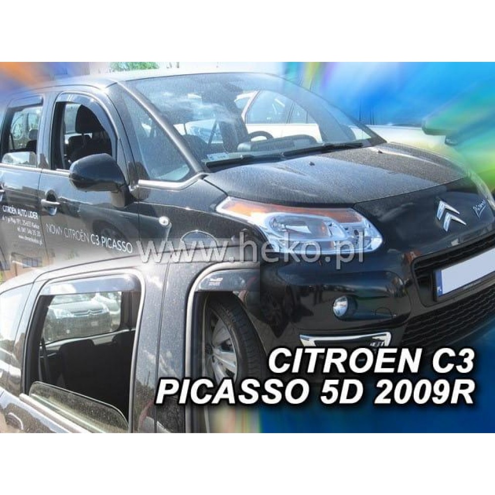  Дефлекторы окон (ветровики) Citroen C3 Picasso 5D 2009+ Heko