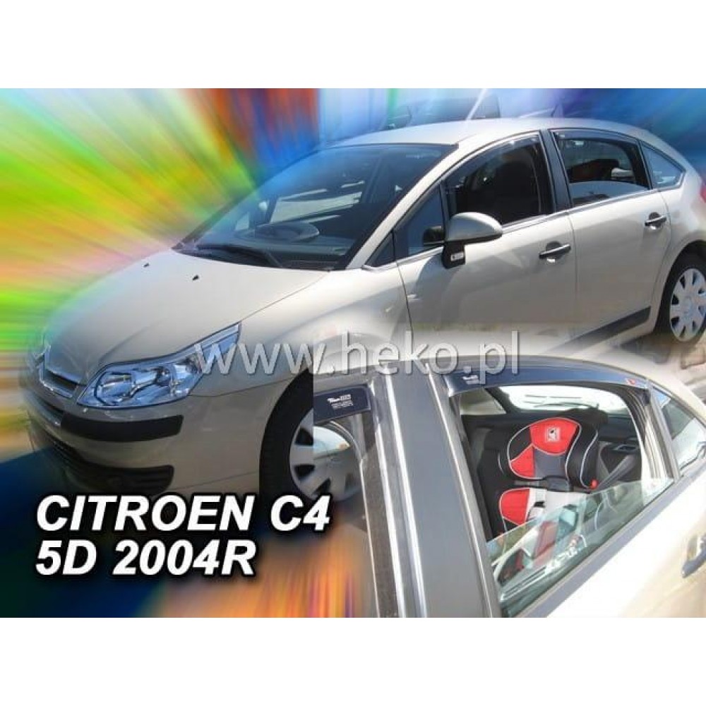 Дефлектори вікон (вітровики) Citroen C4 2004-2010 Heko