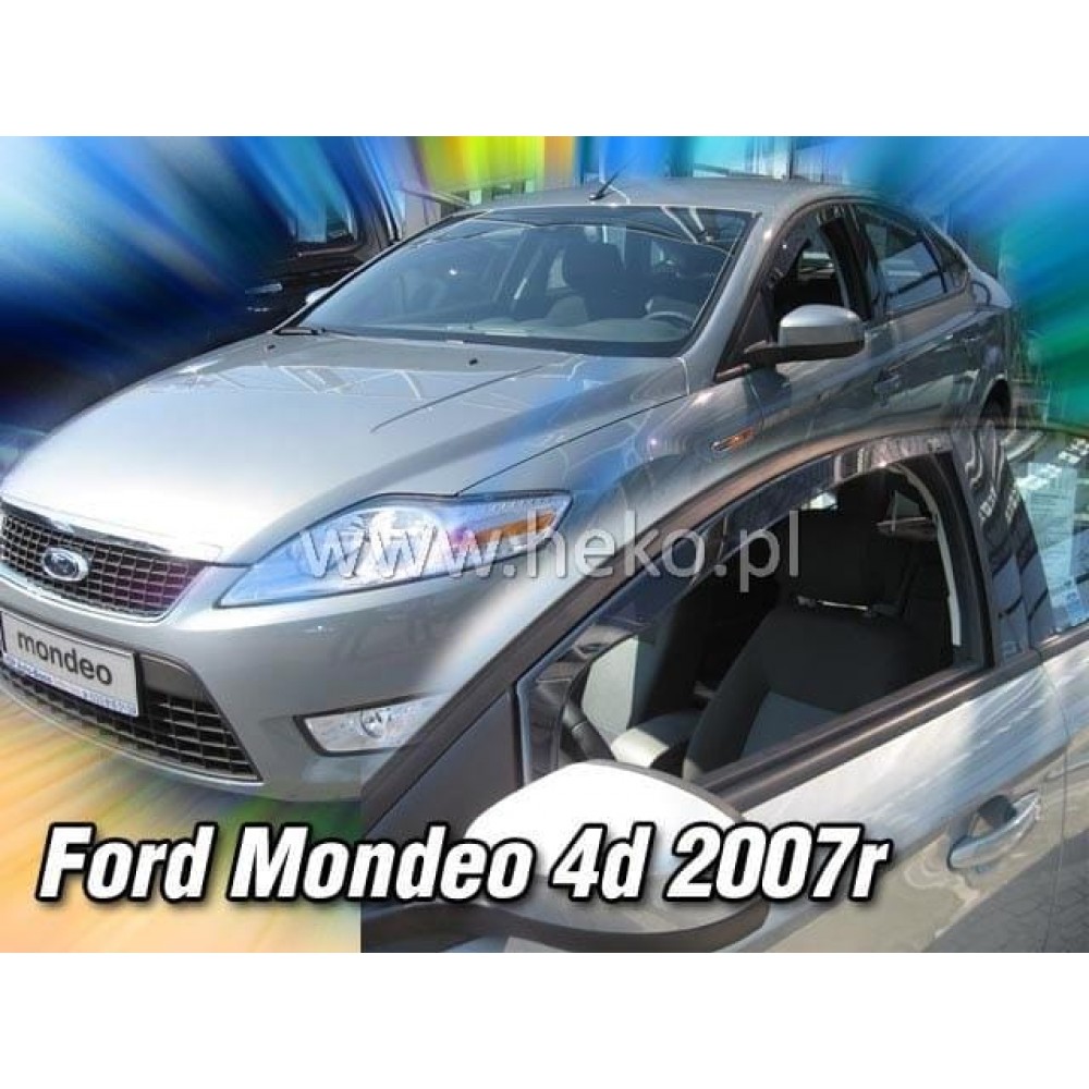 Дефлектори вікон (вітровики) Ford Mondeo 2007-2013 4/5D (вст, 2шт) (Heko)
