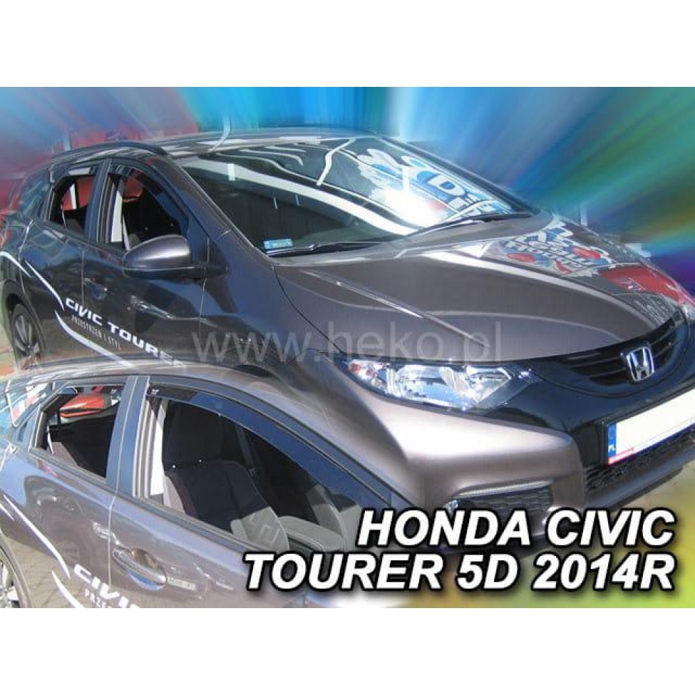 Дефлекторы окон (ветровики) Honda Civic 2014+ 5D Tourer/Combi Heko