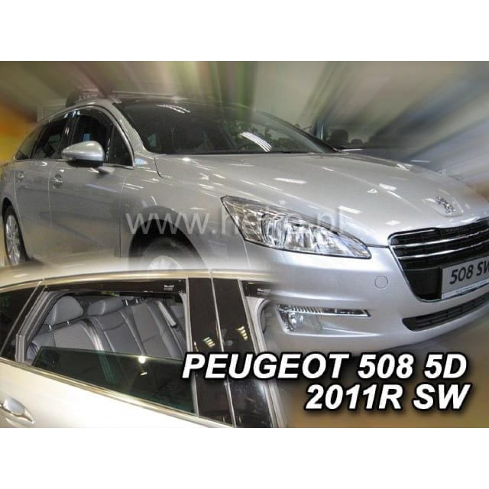 Дефлекторы окон (ветровики) Peugeot 508 2011- 2018  SW (вставні) Heko