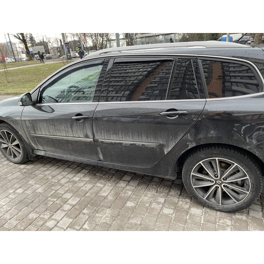 Дефлектори вікон (вітровики) Renault Laguna III Grandtour 2007-2015 (вставні, 4шт)  Heko