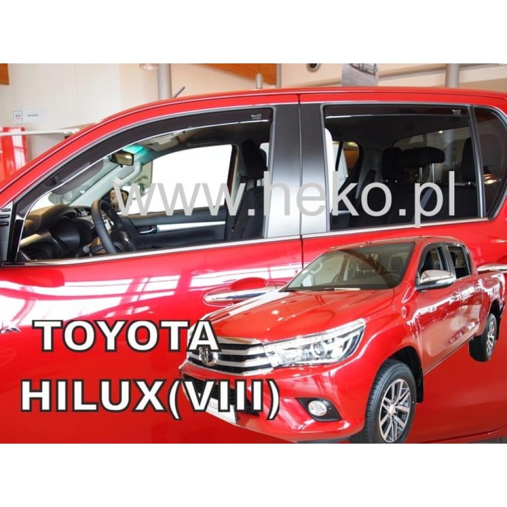 Дефлектори вікон (вітровики) Toyota Hilux 2015+ Heko