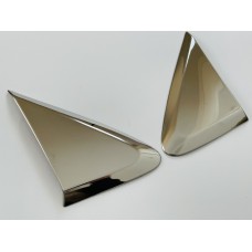 Накладка біля дзеркал (трикутник) для Mercedes Sprinter 907 2018+ (2 шт., Хром-нерж) (TAN24)