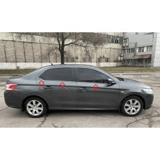 Окантовка вікон для Peugeot 301 2013+ (Хром-нерж, 6шт) TAN24