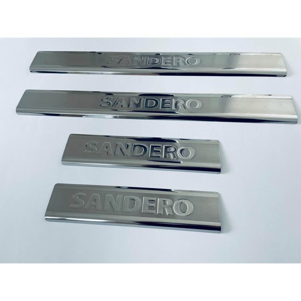 Накладки на пороги для Dacia Sandero (хром-нерж, 4шт) TAN24