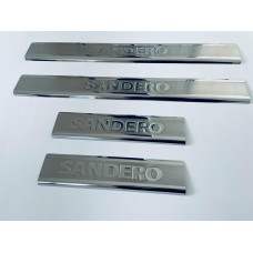 Накладки на пороги для Dacia Sandero (хром-нерж, 4шт) TAN24