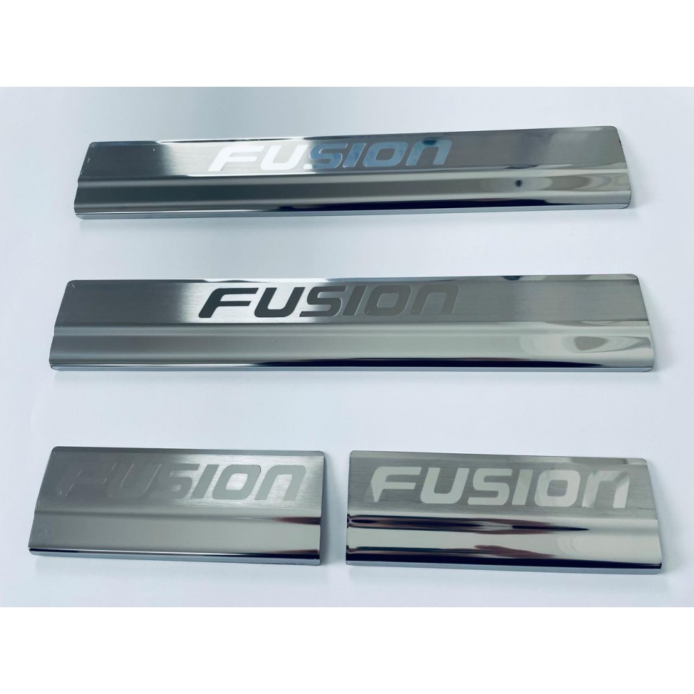 Накладки на пороги для Ford Fusion 2002+ (хром-нерж, 4шт) TAN24