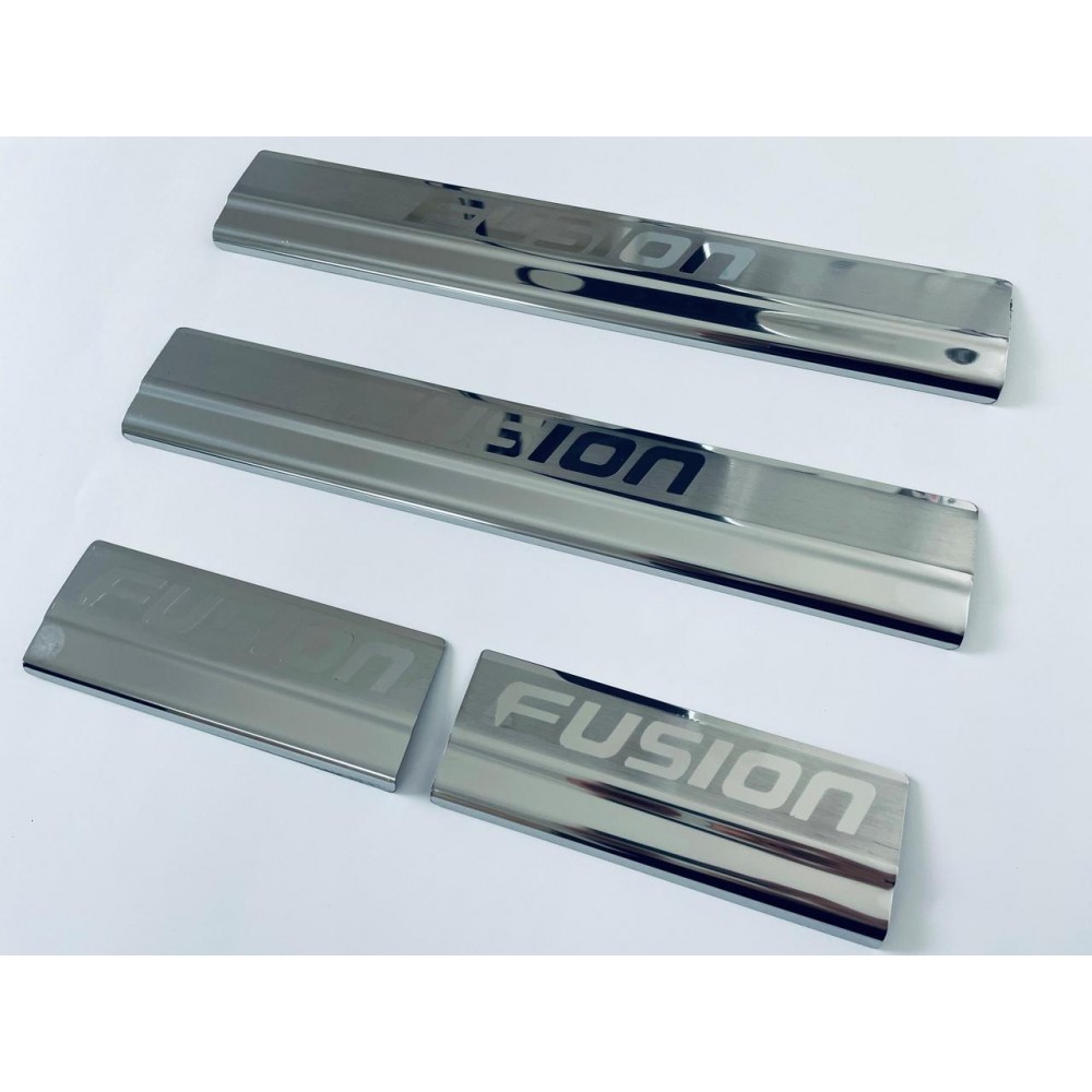 Накладки на пороги для Ford Fusion 2002+ (хром-нерж, 4шт) TAN24