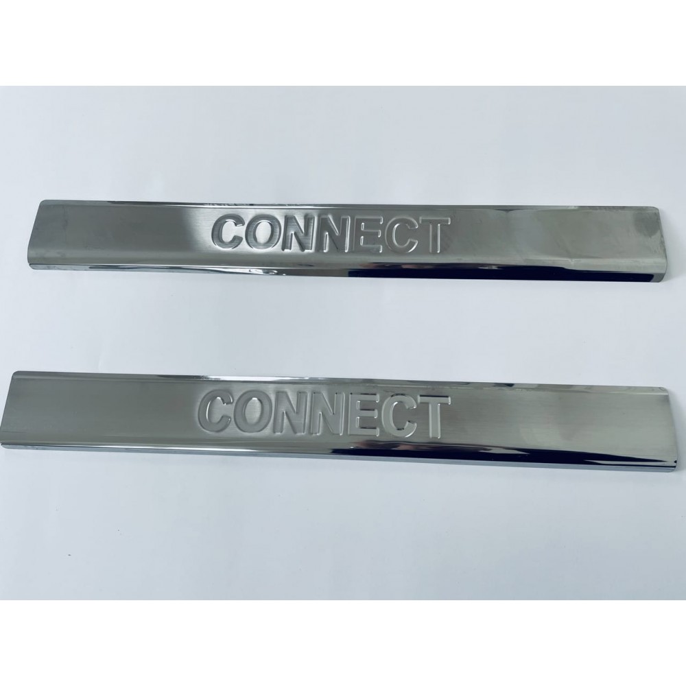 Накладки на пороги для Ford Connect 2009-2013 (хром-нерж, 2шт) TAN24