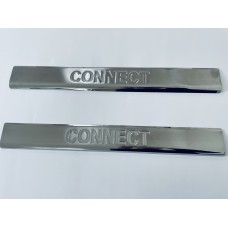 Накладки на пороги для Ford Connect 2009-2013 (хром-нерж, 2шт) TAN24