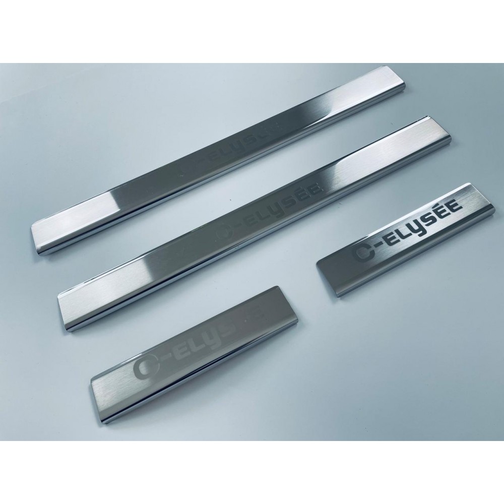 Накладки на пороги для Citroen C-Elysee 2013+ (хром-нерж, 4шт) TAN24