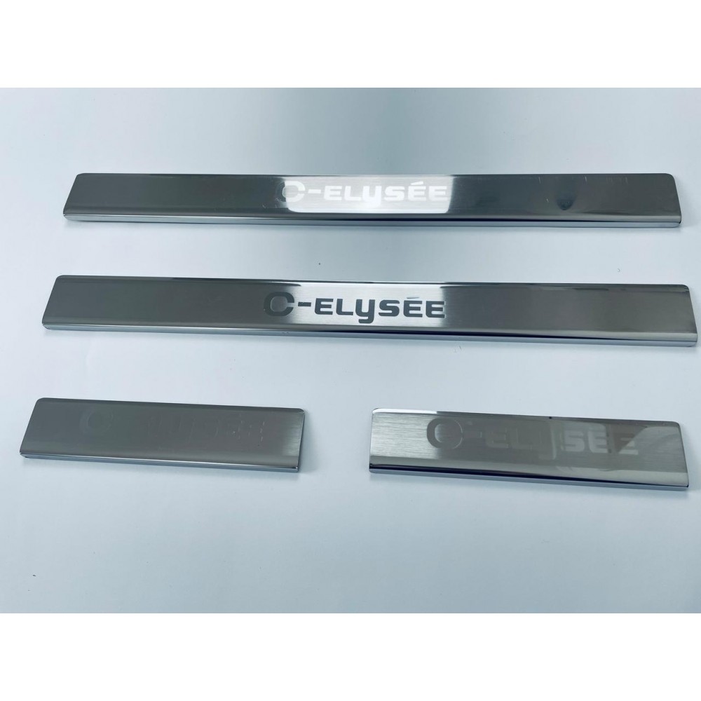 Накладки на пороги для Citroen C-Elysee 2013+ (хром-нерж, 4шт) TAN24