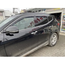 Дефлекторы окон (ветровики) Hyundai Santa Fe 2013-2018 LWB 7-ми містна зХромМолдінгом HIC