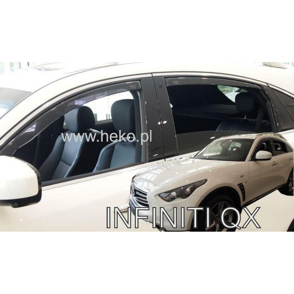Дефлектори вікон (вітровики) Infiniti FX/QX70 2008-2017 Heko