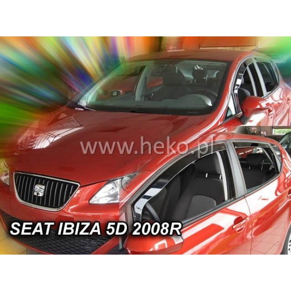 Дефлекторы окон (ветровики) Seat Ibiza 5D 2008-2017 Heko
