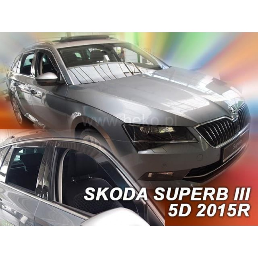Дефлектори вікон (вітровики) Skoda Superb III 2015+ Combi Heko