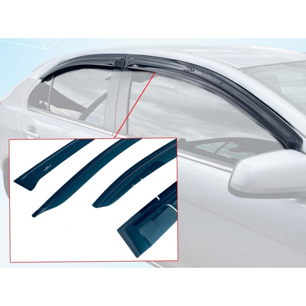 Дефлекторы окон (ветровики) Nissan Navara 2014+ HIC