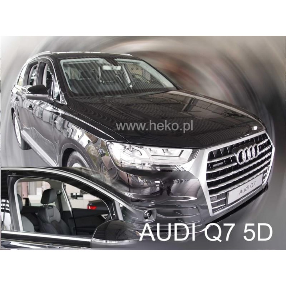Дефлектори вікон (вітровики) Audi Q7 2015 -> 5D (вставні, кт - 2шт) (Heko)