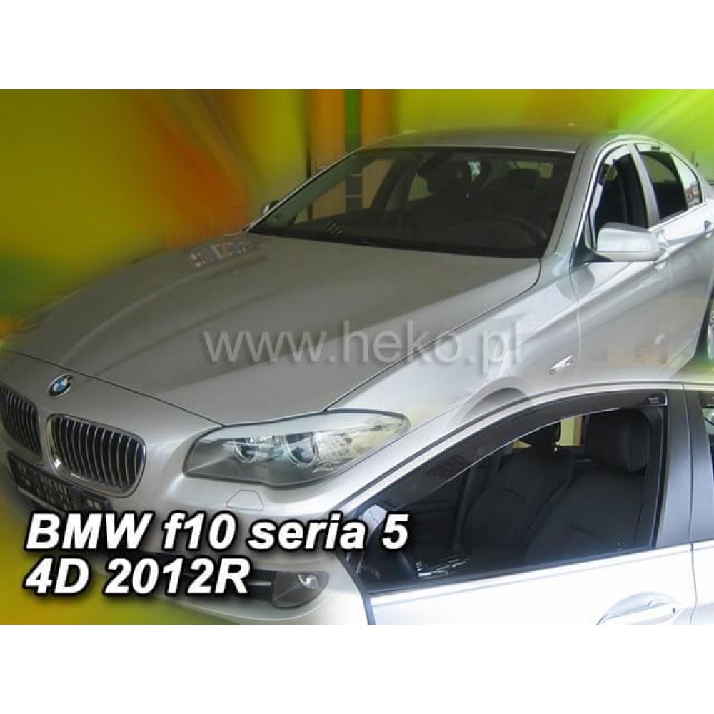 Дефлектори вікон (вітровики) BMW 5 Series F10 2010-2017 4D (вставні, кт - 2шт) (Heko)