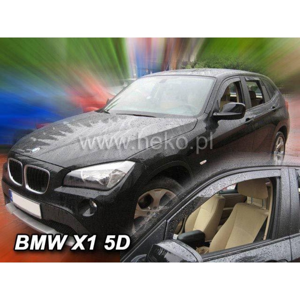 Дефлектори вікон (вітровики) BMW X1 2009 -2016 5D (вставні, кт - 2шт) (Heko)