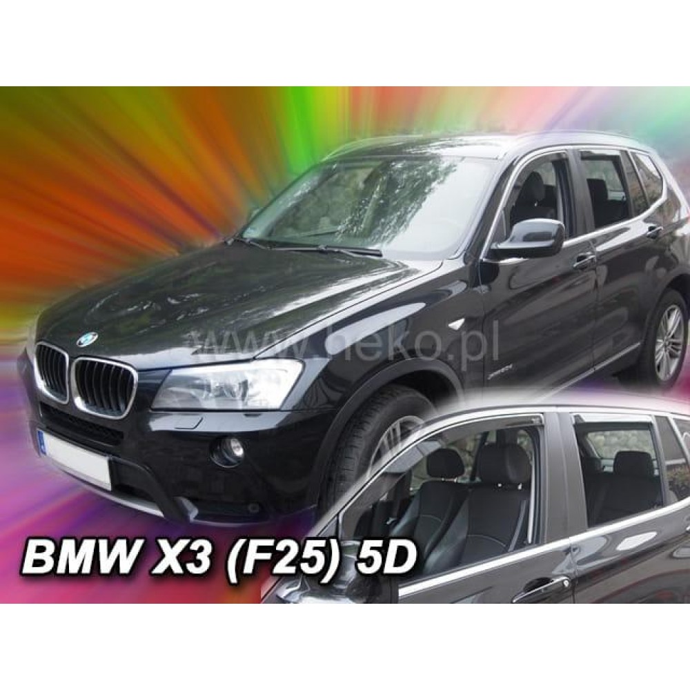 Дефлектори вікон (вітровики) BMW X3 F25 2011+ 5D Heko