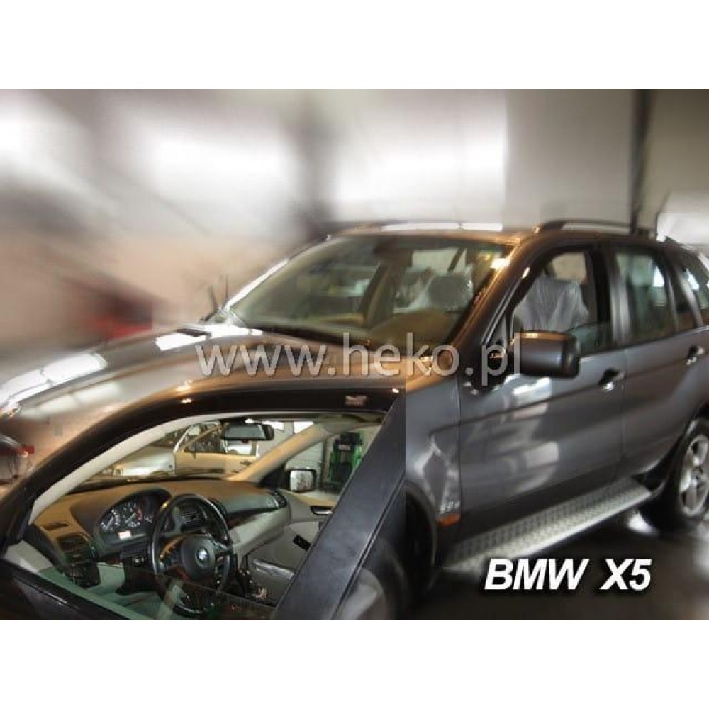 Дефлектори вікон (вітровики) BMW X5 E53 2000-2007 4D (вставні, кт - 2шт) (Heko)