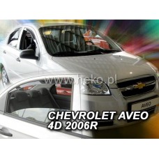 Дефлектори вікон (вітровики) Chevrolet Aveo II 2006-2011 4D (клеющ-ся, кт - 2шт) (Heko)