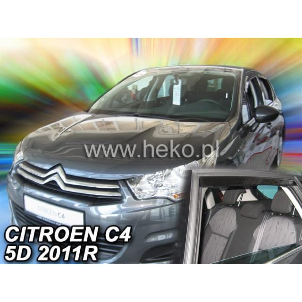 Дефлектори вікон (вітровики) Citroen C4 2010-2017 II Heko