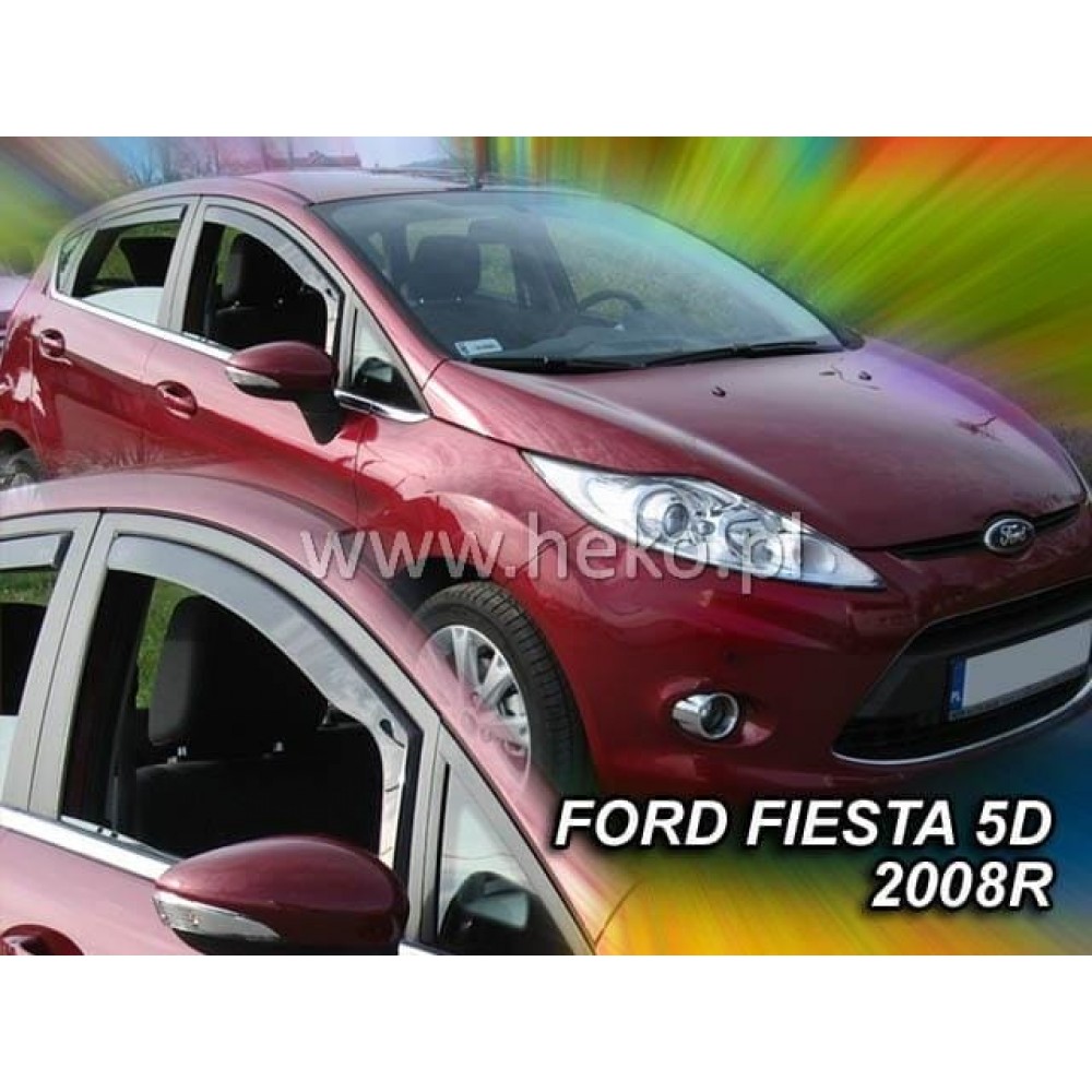 Дефлектори вікон (вітровики) Ford Fiesta 2008-2011 5D (вставні, кт - 2шт) (Heko)