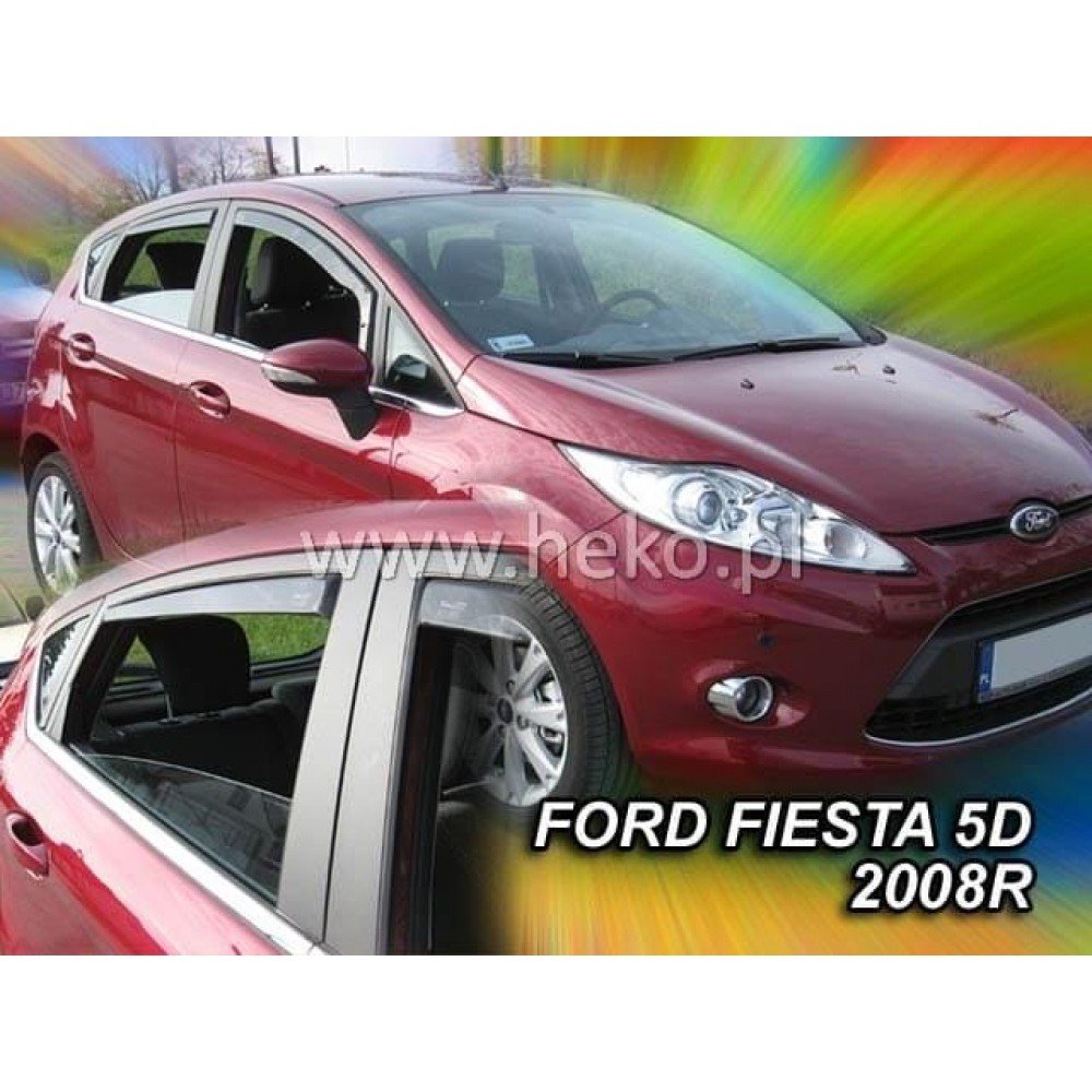Дефлекторы окон (ветровики) Ford Fiesta 2008-2017 5D Heko