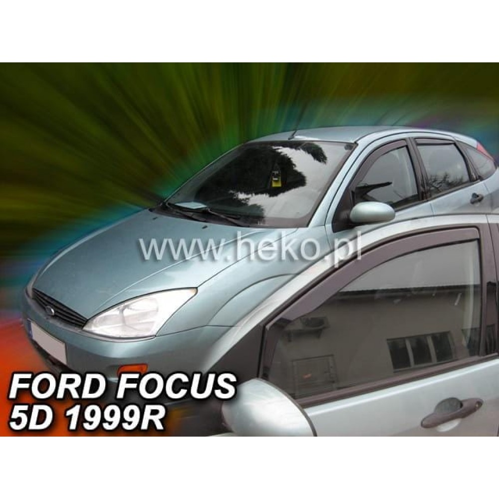 Дефлектори вікон (вітровики) Ford Focus 1998-2004 5D (вставні, кт - 2шт) (Heko)