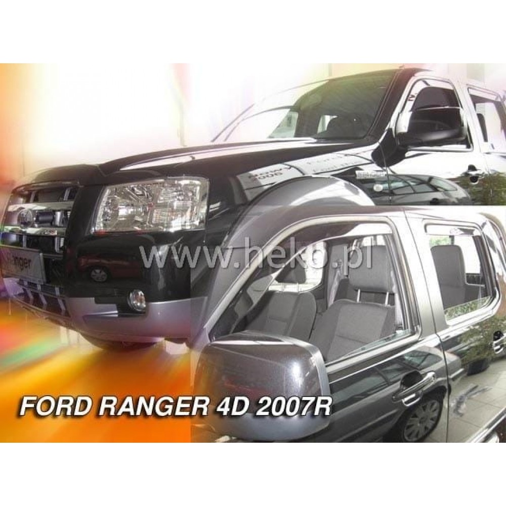 Дефлекторы окон (ветровики) Ford Ranger 2007+ Heko