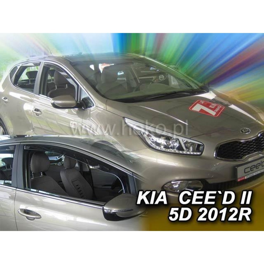 Дефлектори вікон (вітровики) Kia Ceed 2012-2018 Heko