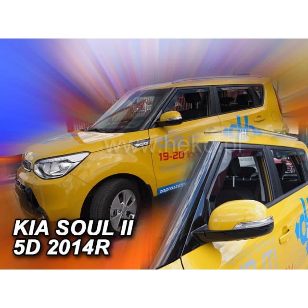 Дефлекторы окон (ветровики) Kia Soul 2014-2018 Heko