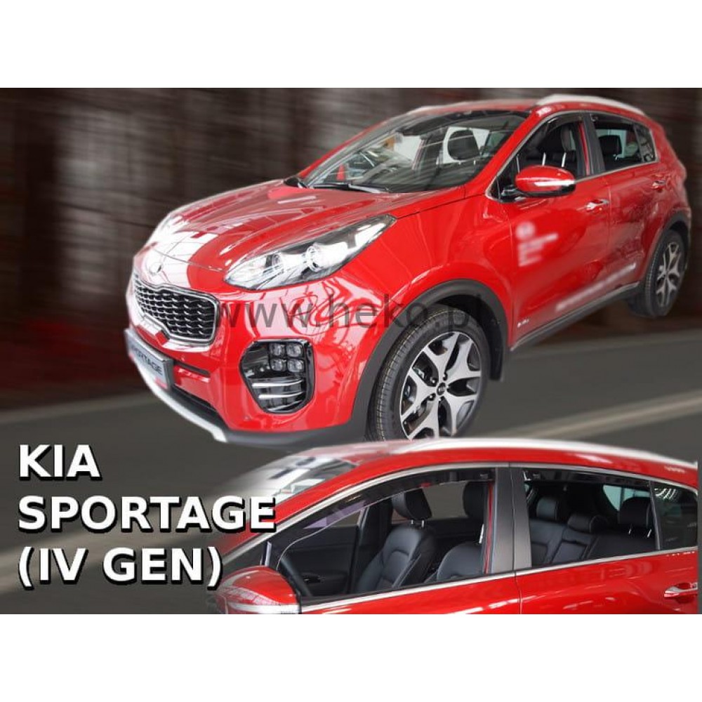 Дефлектори вікон (вітровики) Kia Sportage IV 2016-2021 Heko