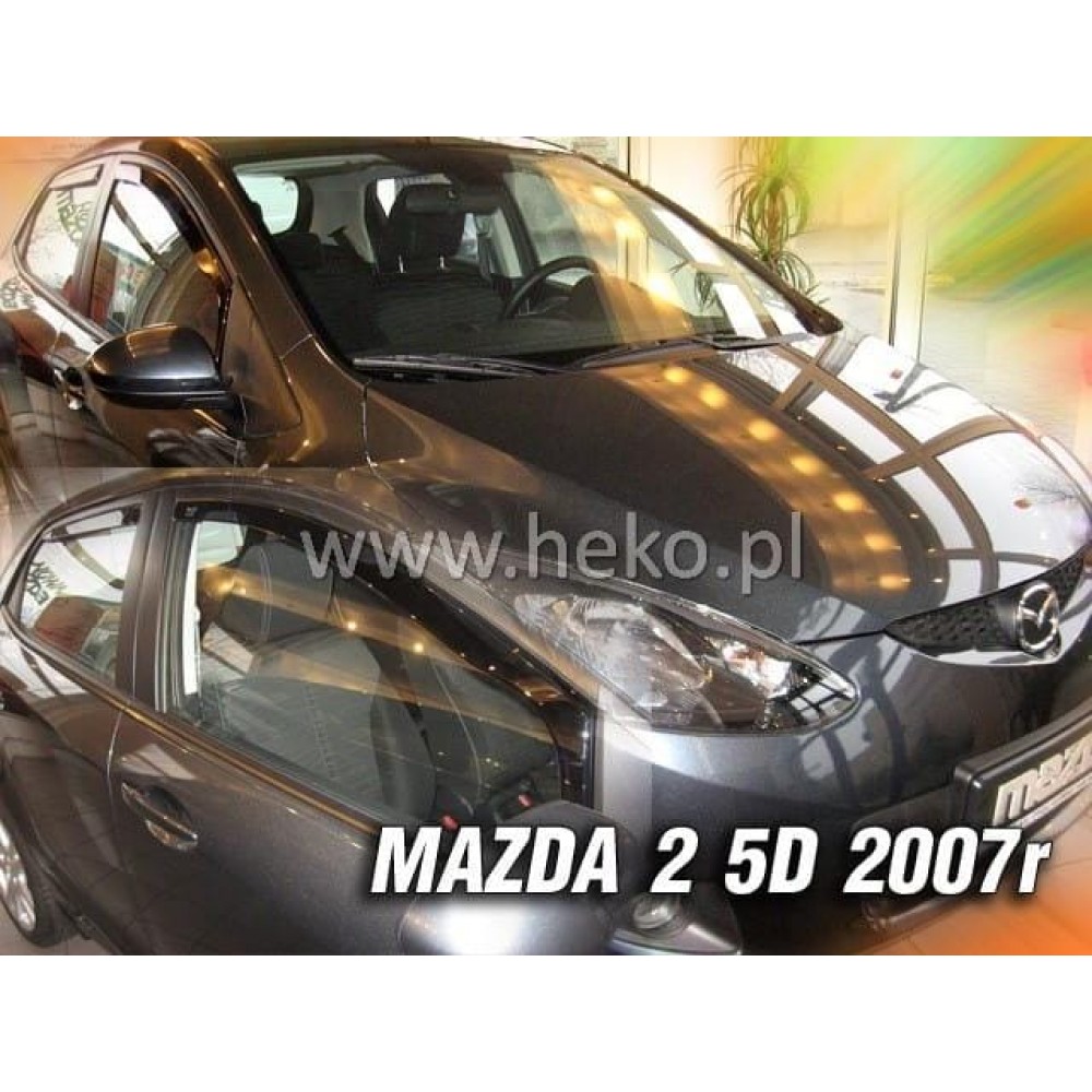 Дефлекторы окон (ветровики) Mazda 2 (II) 2007-2009 Heko