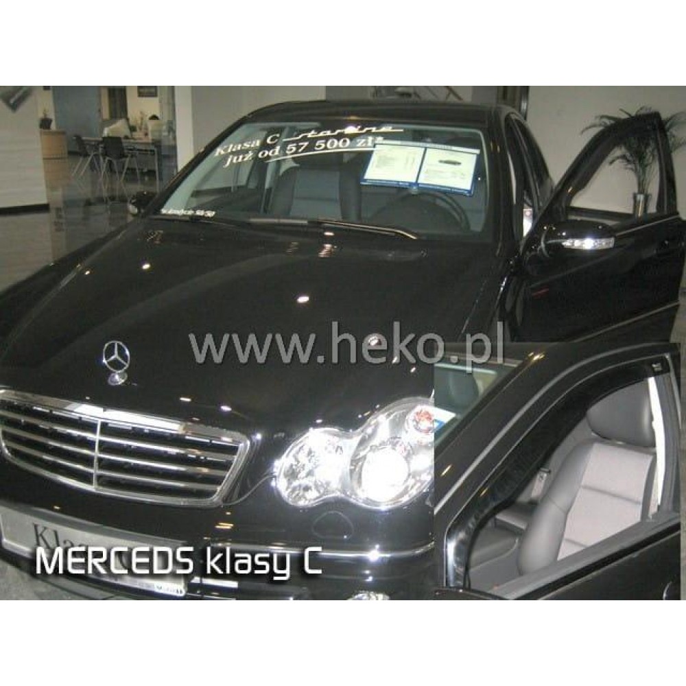 Дефлектори вікон (вітровики) Mercedes C-class W-203 2000-2007 4D (вставні, 2шт) (Heko)