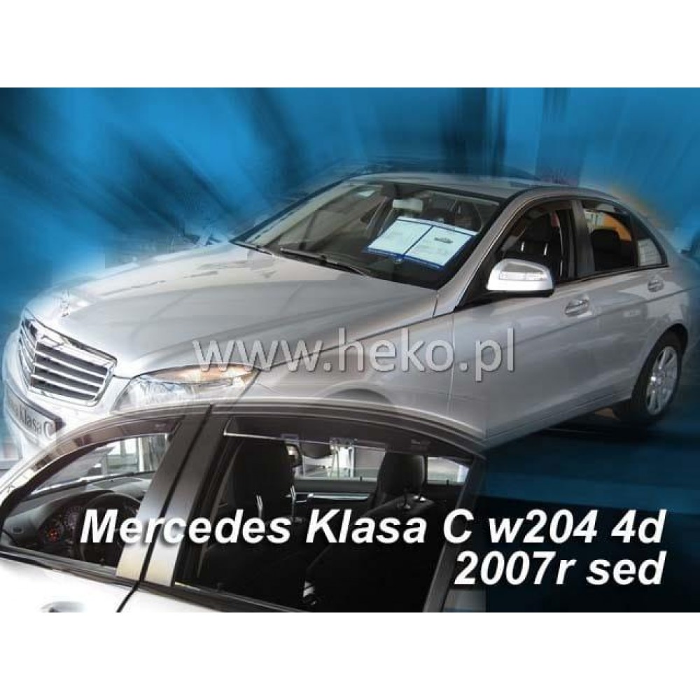 Дефлекторы окон (ветровики) Mercedes C-class W-204 2007-2014 Sedan Heko